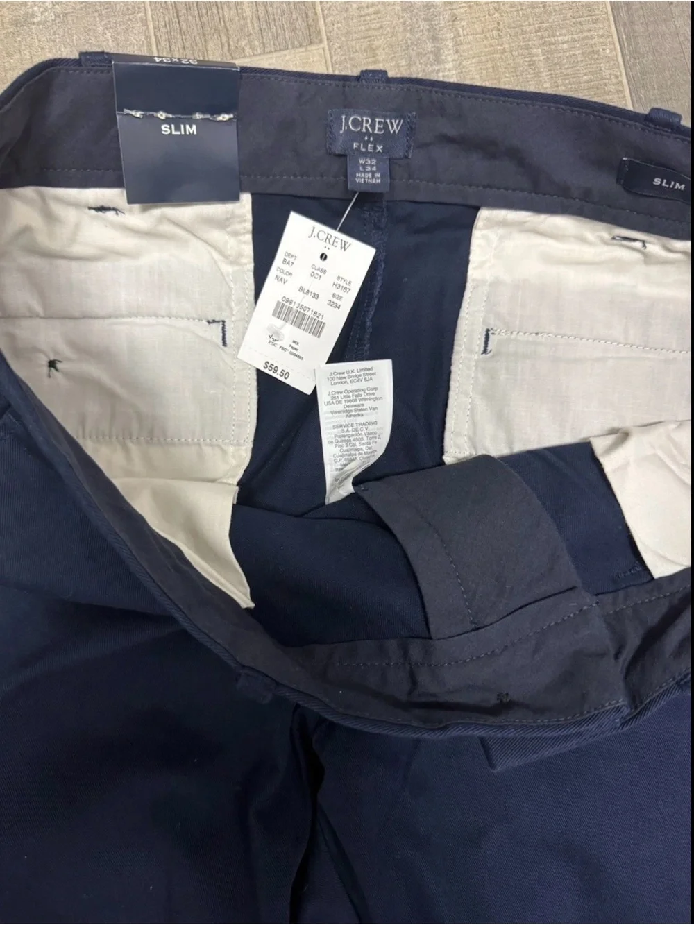 J.Crew Slim Flex Chinos Men’s 32x34 Navy Blue Pants Casual Minimalist Y2K